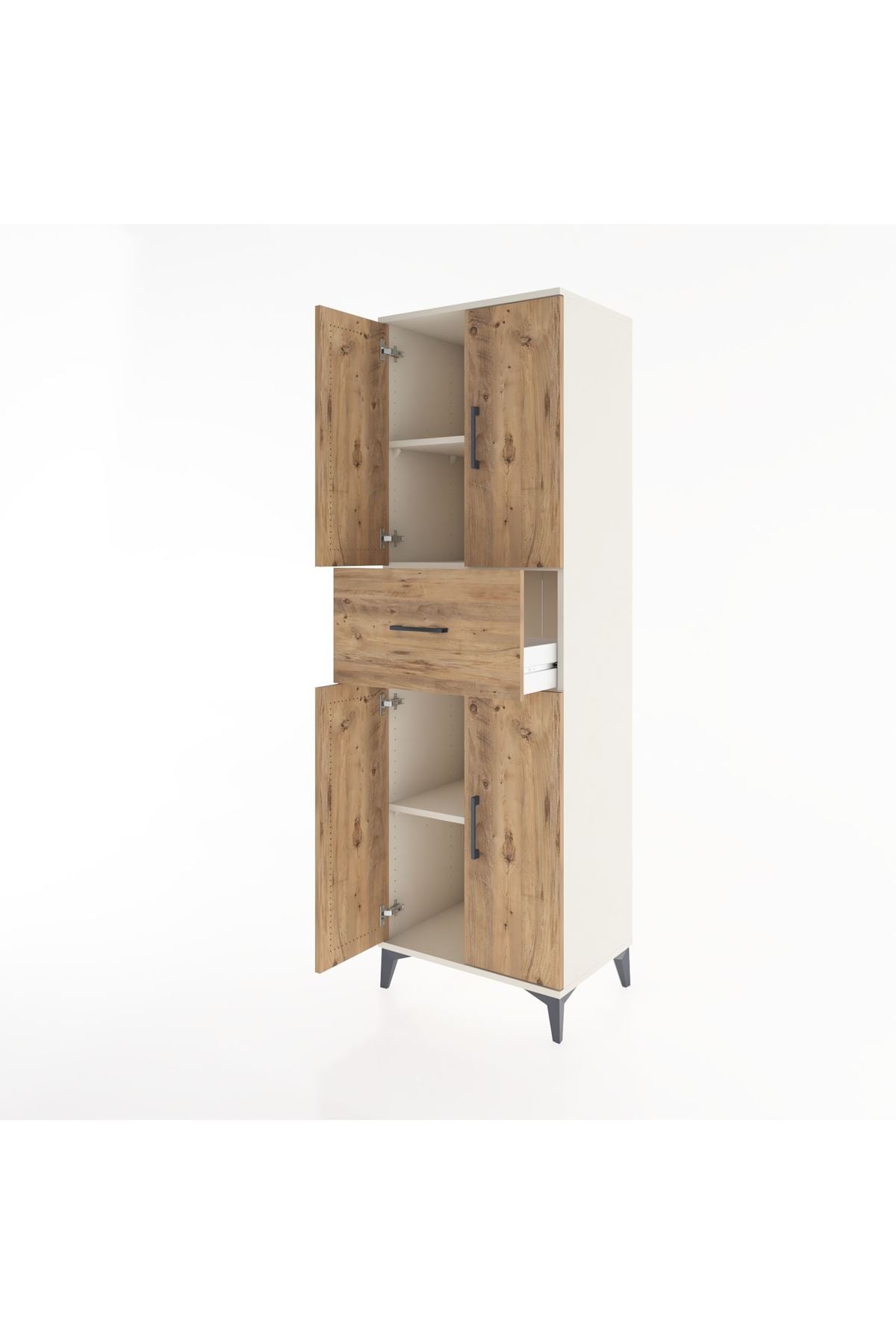 Hyperion Dolap 3 Raflı Tek Çekmeceli 4 Kapaklı 60x44x195 Aytaşı-Çam