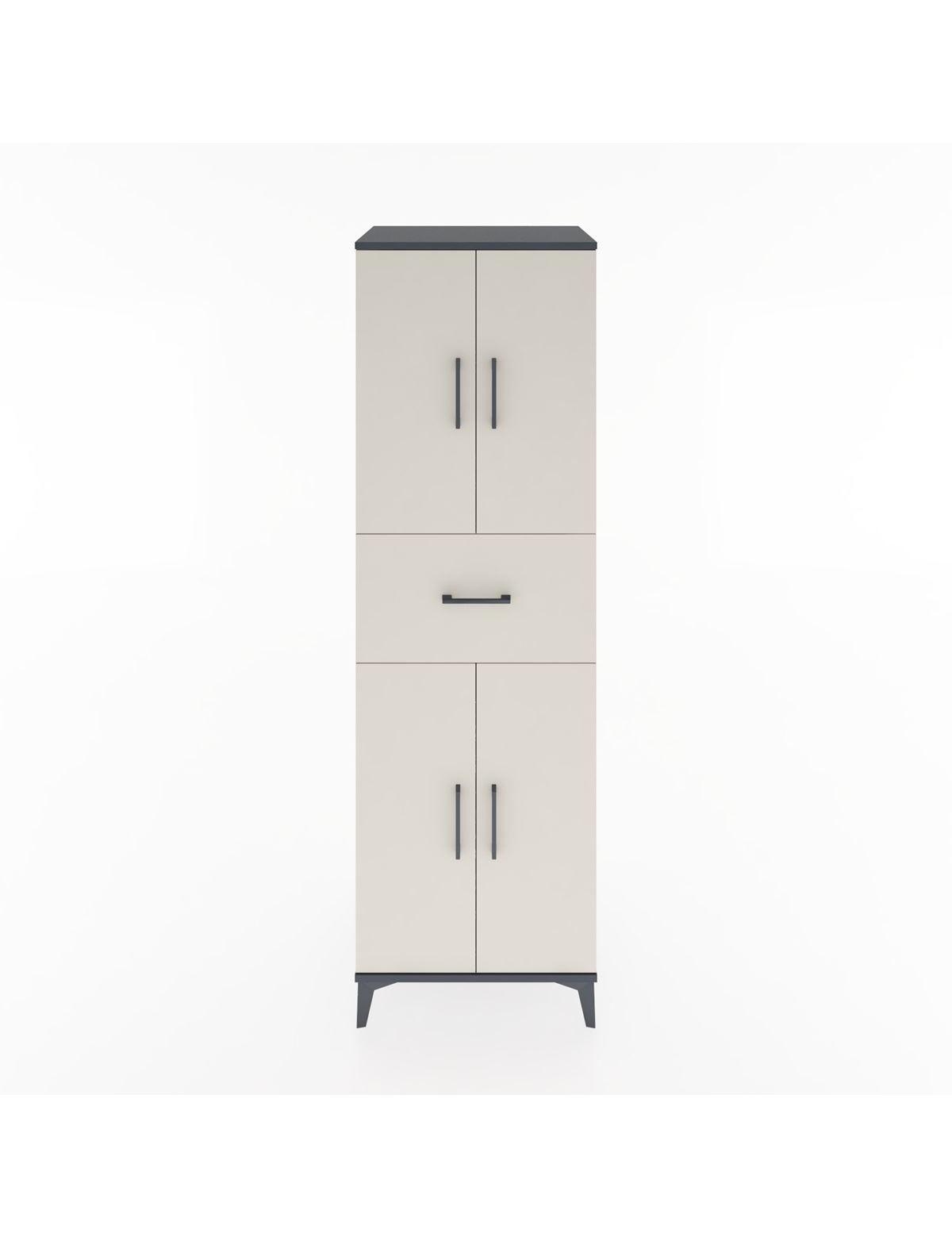 Hyperion Dolap 3 Raflı Tek Çekmeceli 4 Kapaklı 60x44x195 Antrasit-Aytaşı