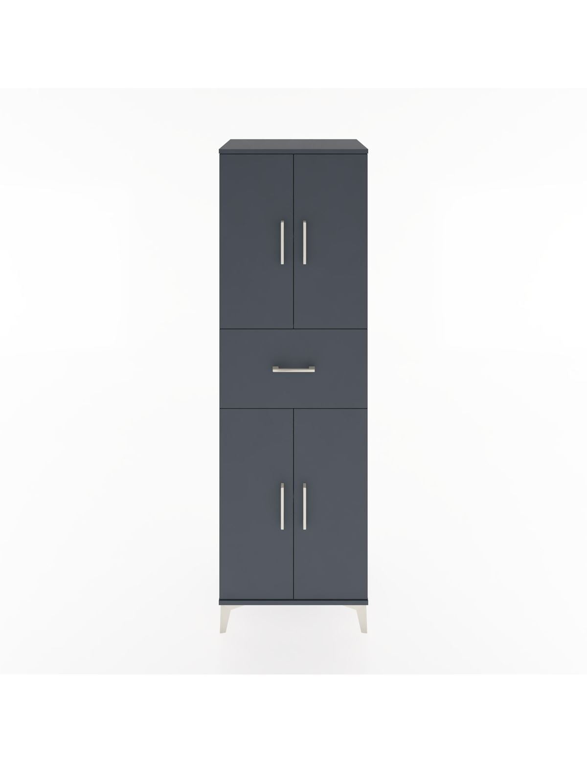 Hyperion Dolap 3 Raflı Tek Çekmeceli 4 Kapaklı 60x44x195 Antrasit-Antrasit