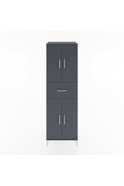 Hyperion Dolap 3 Raflı Tek Çekmeceli 4 Kapaklı 60x44x195 Antrasit-Antrasit