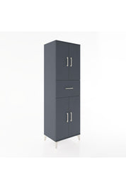 Hyperion Dolap 3 Raflı Tek Çekmeceli 4 Kapaklı 60x44x195 Antrasit-Antrasit
