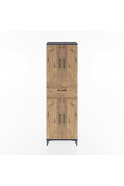 Hyperion Dolap 3 Raflı Tek Çekmeceli 4 Kapaklı 60x44x195 Antrasit-Çam