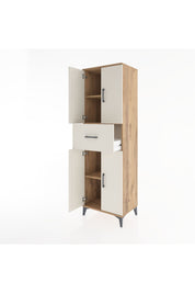 Hyperion Dolap 3 Raflı Tek Çekmeceli 4 Kapaklı 60x44x195 Çam-Aytaşı
