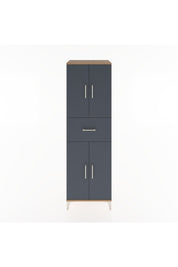 Hyperion Dolap 3 Raflı Tek Çekmeceli 4 Kapaklı 60x44x195 Çam-Antrasit
