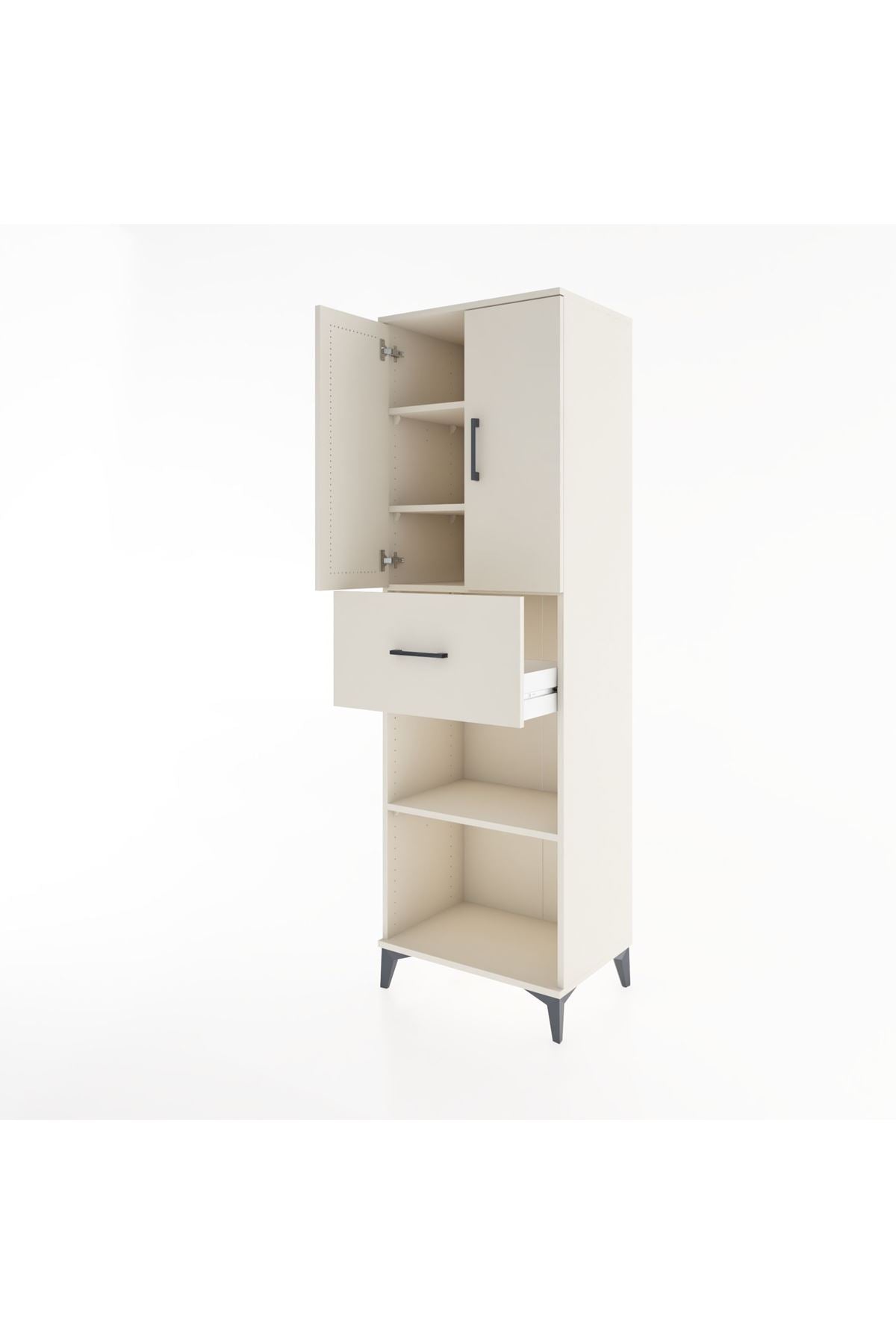 Hyperion Dolap 4 Raflı Tek Çekmeceli 2 Kapaklı 60x44x195 Aytaşı-Aytaşı