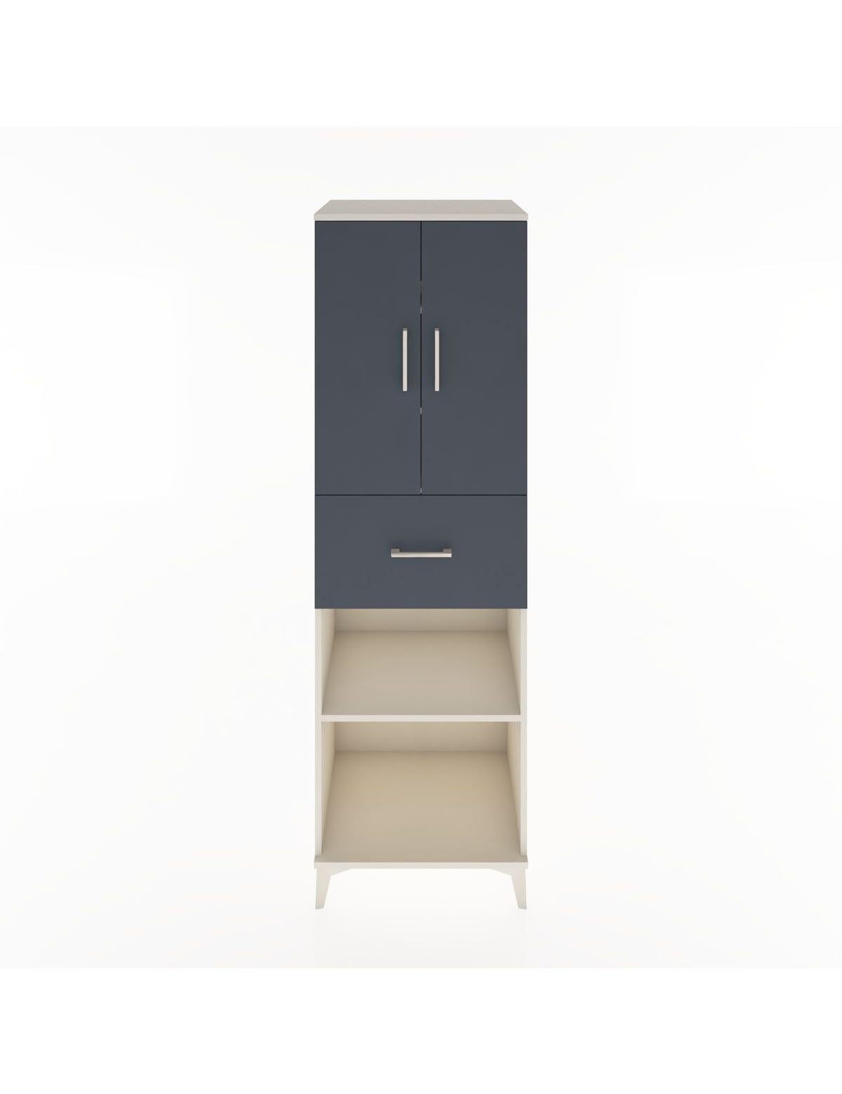 Hyperion Dolap 4 Raflı Tek Çekmeceli 2 Kapaklı 60x44x195 Aytaşı-Antrasit