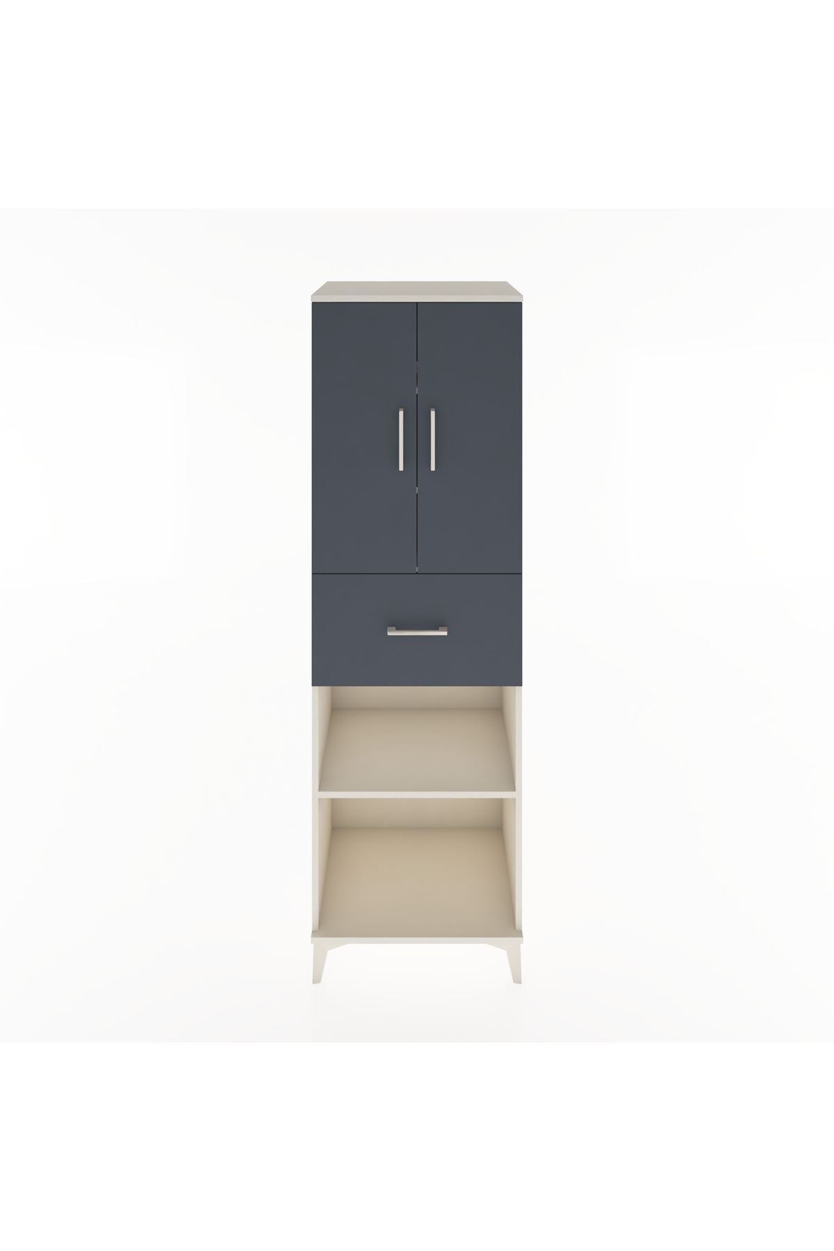 Hyperion Dolap 4 Raflı Tek Çekmeceli 2 Kapaklı 60x44x195 Aytaşı-Antrasit