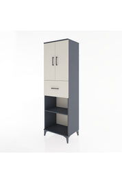 Hyperion Dolap 4 Raflı Tek Çekmeceli 2 Kapaklı 60x44x195 Antrasit-Aytaşı