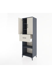 Hyperion Dolap 4 Raflı Tek Çekmeceli 2 Kapaklı 60x44x195 Antrasit-Aytaşı