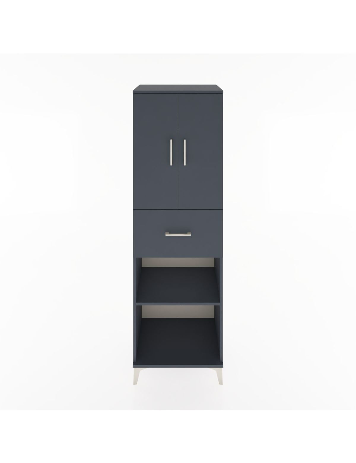 Hyperion Dolap 4 Raflı Tek Çekmeceli 2 Kapaklı 60x44x195 Antrasit-Antrasit