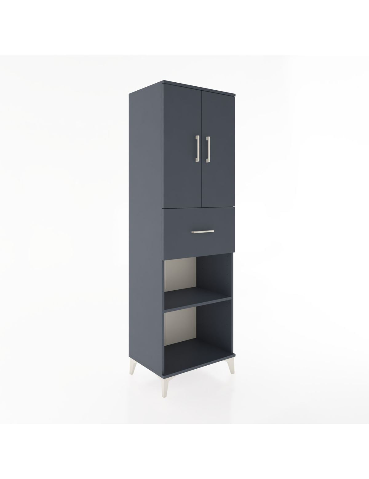 Hyperion Dolap 4 Raflı Tek Çekmeceli 2 Kapaklı 60x44x195 Antrasit-Antrasit