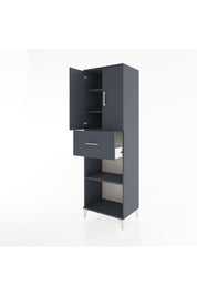 Hyperion Dolap 4 Raflı Tek Çekmeceli 2 Kapaklı 60x44x195 Antrasit-Antrasit