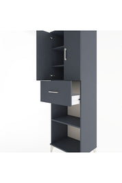 Hyperion Dolap 4 Raflı Tek Çekmeceli 2 Kapaklı 60x44x195 Antrasit-Antrasit