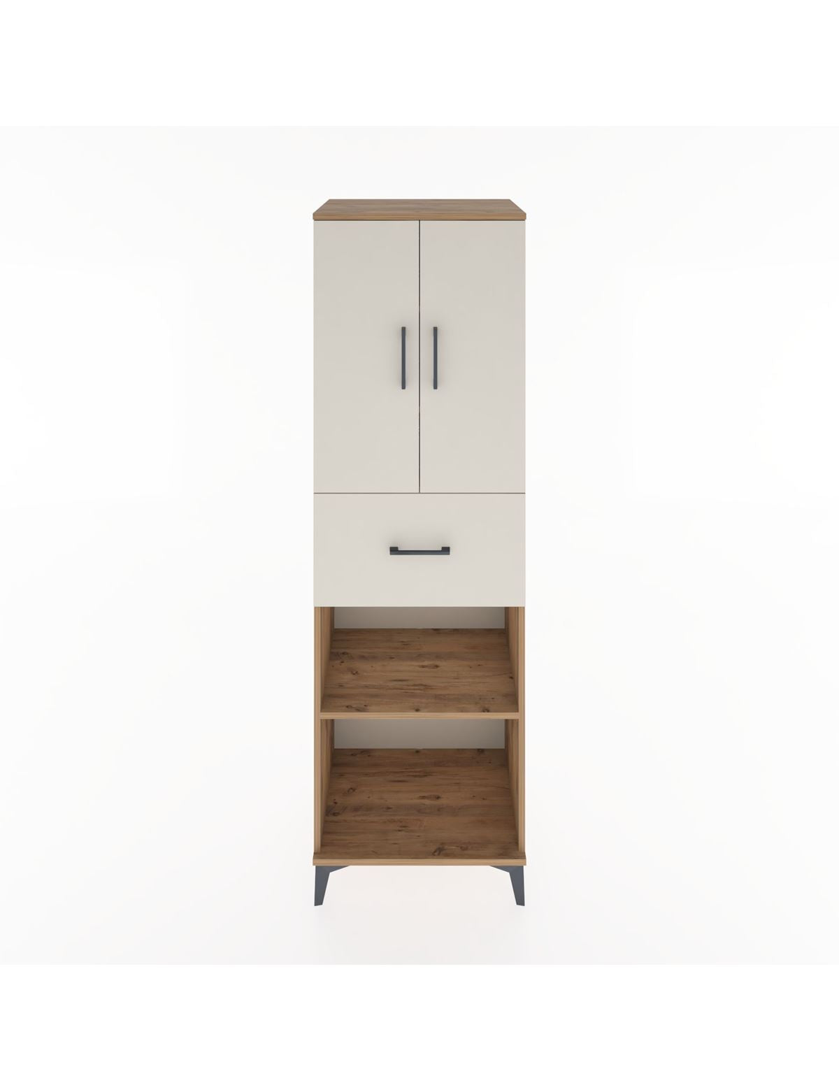 Hyperion Dolap 4 Raflı Tek Çekmeceli 2 Kapaklı 60x44x195 Çam-Aytaşı