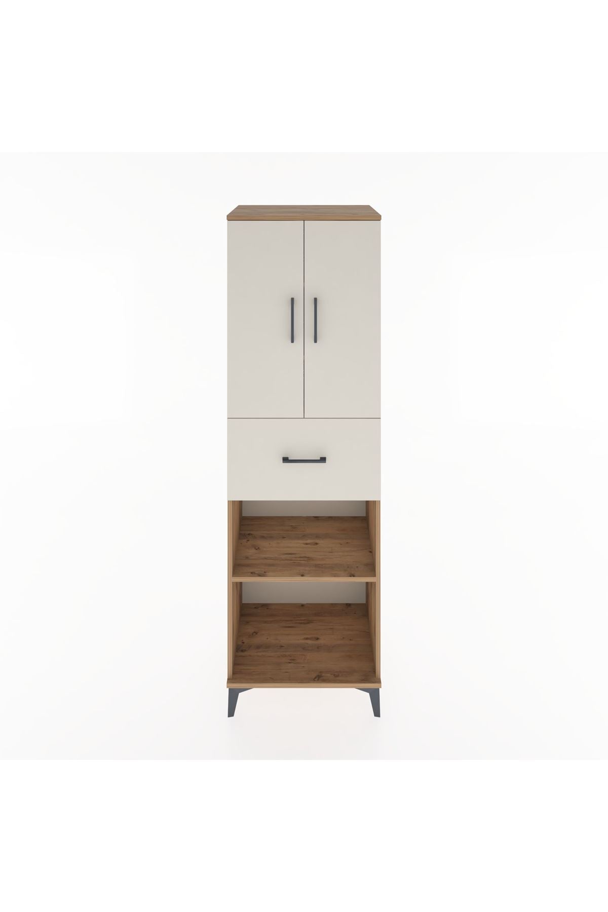 Hyperion Dolap 4 Raflı Tek Çekmeceli 2 Kapaklı 60x44x195 Çam-Aytaşı