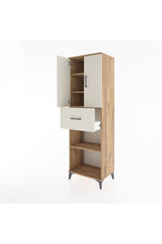 Hyperion Dolap 4 Raflı Tek Çekmeceli 2 Kapaklı 60x44x195 Çam-Aytaşı