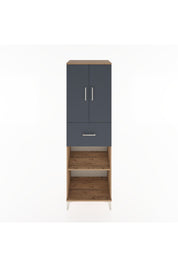 Hyperion Dolap 4 Raflı Tek Çekmeceli 2 Kapaklı 60x44x195 Çam-Antrasit