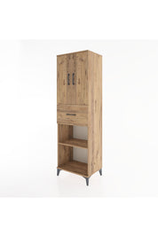 Hyperion Dolap 4 Raflı Tek Çekmeceli 2 Kapaklı 60x44x195 Çam-Çam