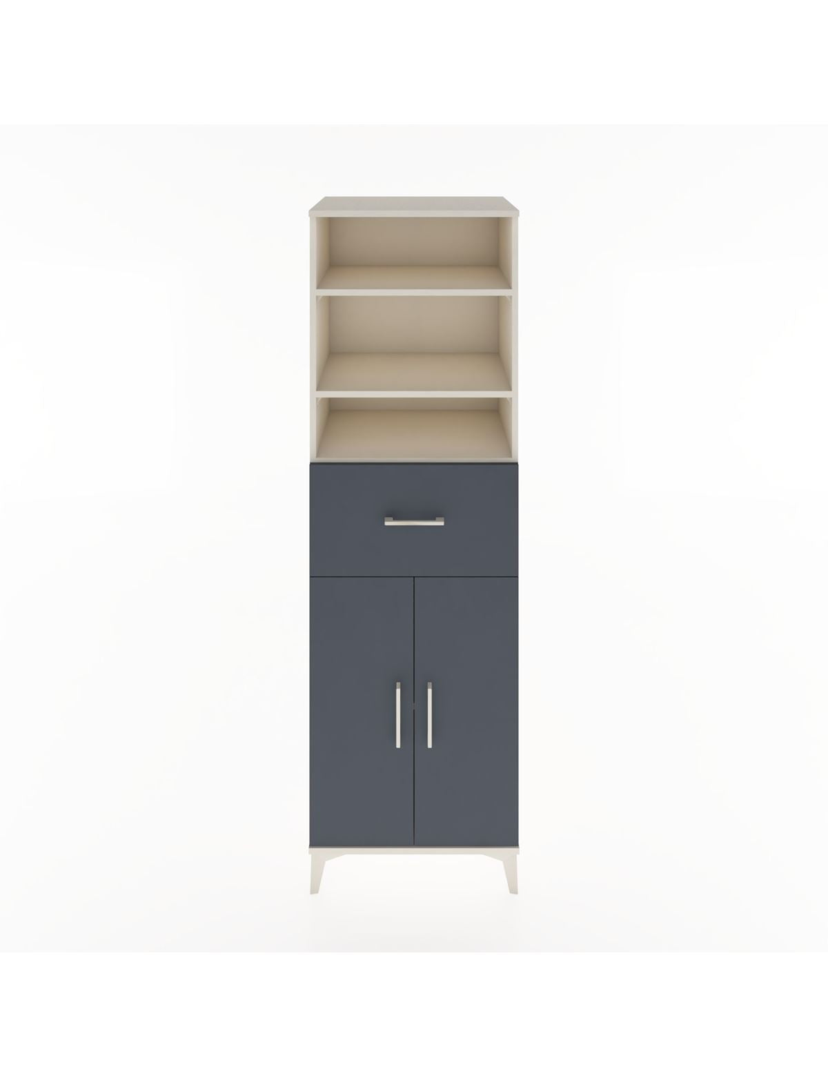 Hyperion Dolap 4 Raflı Tek Çekmeceli 2 Kapaklı 60x44x195 Aytaşı-Antrasit