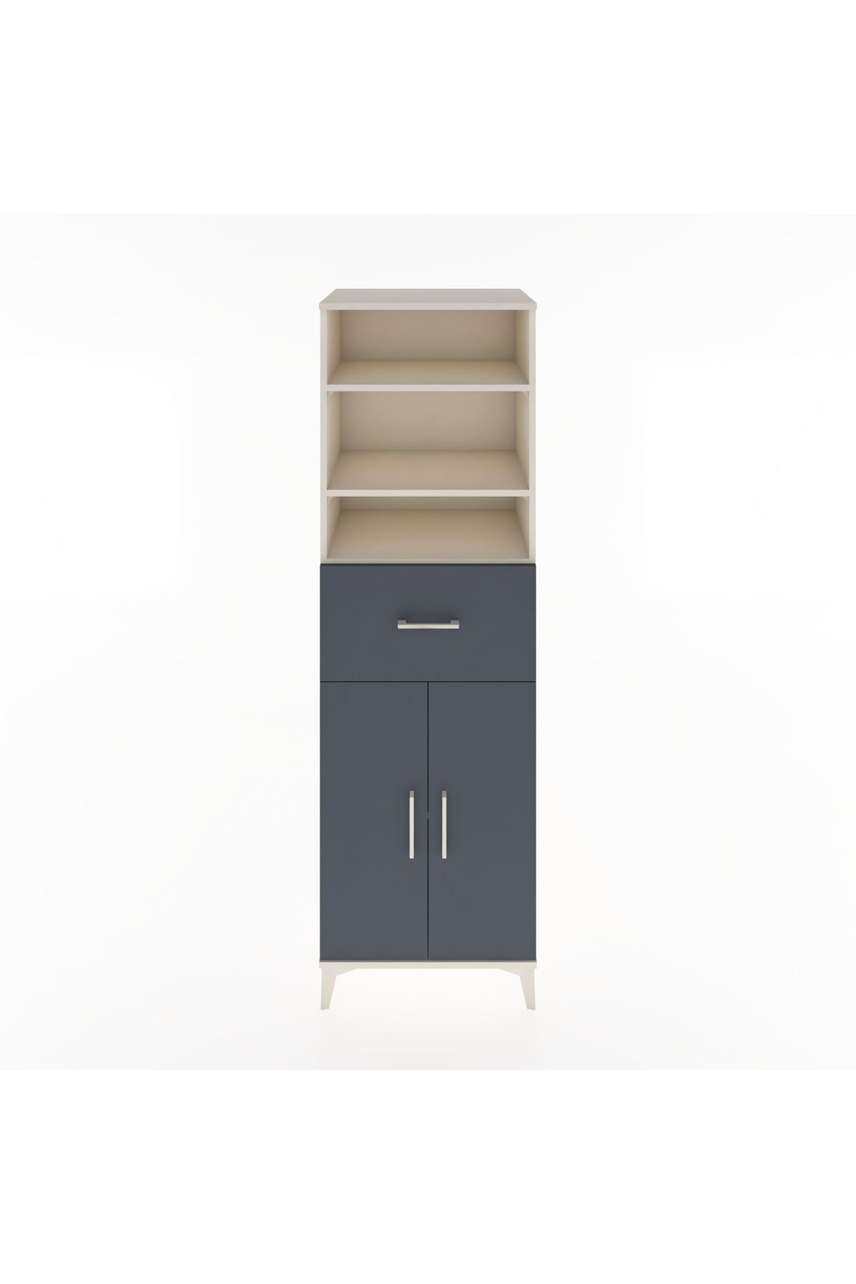 Hyperion Dolap 4 Raflı Tek Çekmeceli 2 Kapaklı 60x44x195 Aytaşı-Antrasit