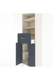 Hyperion Dolap 4 Raflı Tek Çekmeceli 2 Kapaklı 60x44x195 Aytaşı-Antrasit