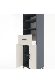 Hyperion Dolap 4 Raflı Tek Çekmeceli 2 Kapaklı 60x44x195 Antrasit-Aytaşı