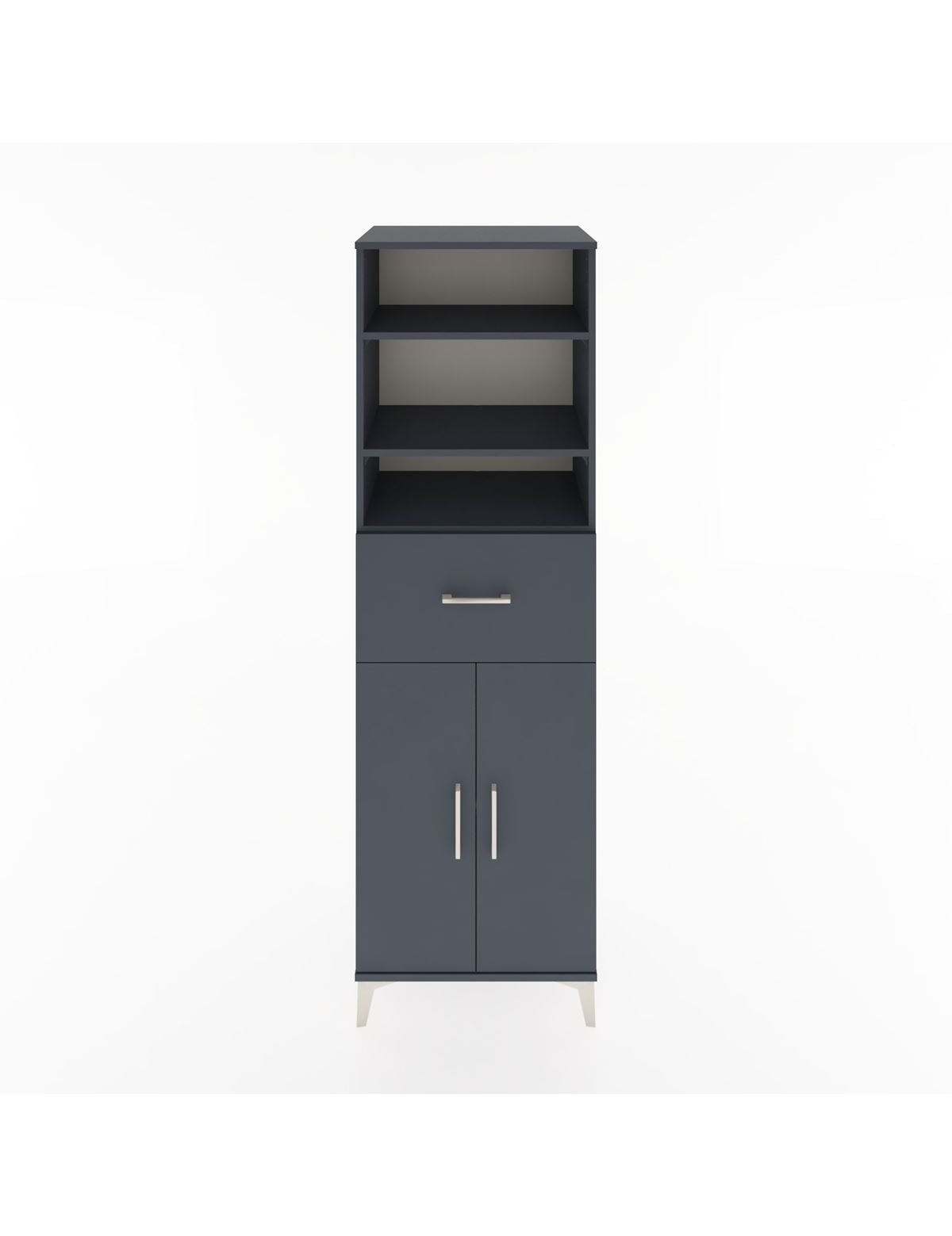 Hyperion Dolap 4 Raflı Tek Çekmeceli 2 Kapaklı 60x44x195 Antrasit-Antrasit