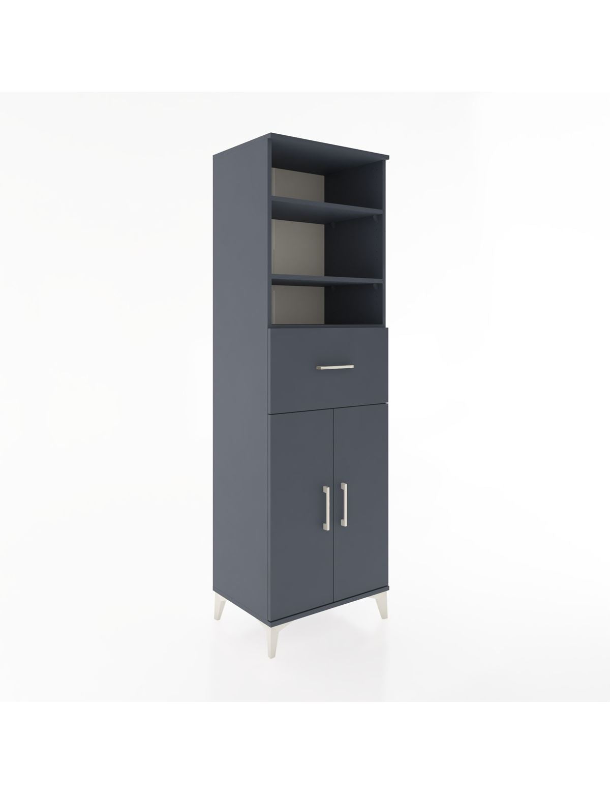 Hyperion Dolap 4 Raflı Tek Çekmeceli 2 Kapaklı 60x44x195 Antrasit-Antrasit
