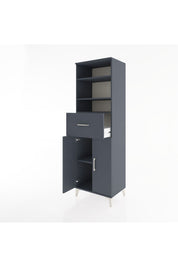 Hyperion Dolap 4 Raflı Tek Çekmeceli 2 Kapaklı 60x44x195 Antrasit-Antrasit