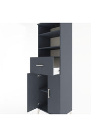 Hyperion Dolap 4 Raflı Tek Çekmeceli 2 Kapaklı 60x44x195 Antrasit-Antrasit