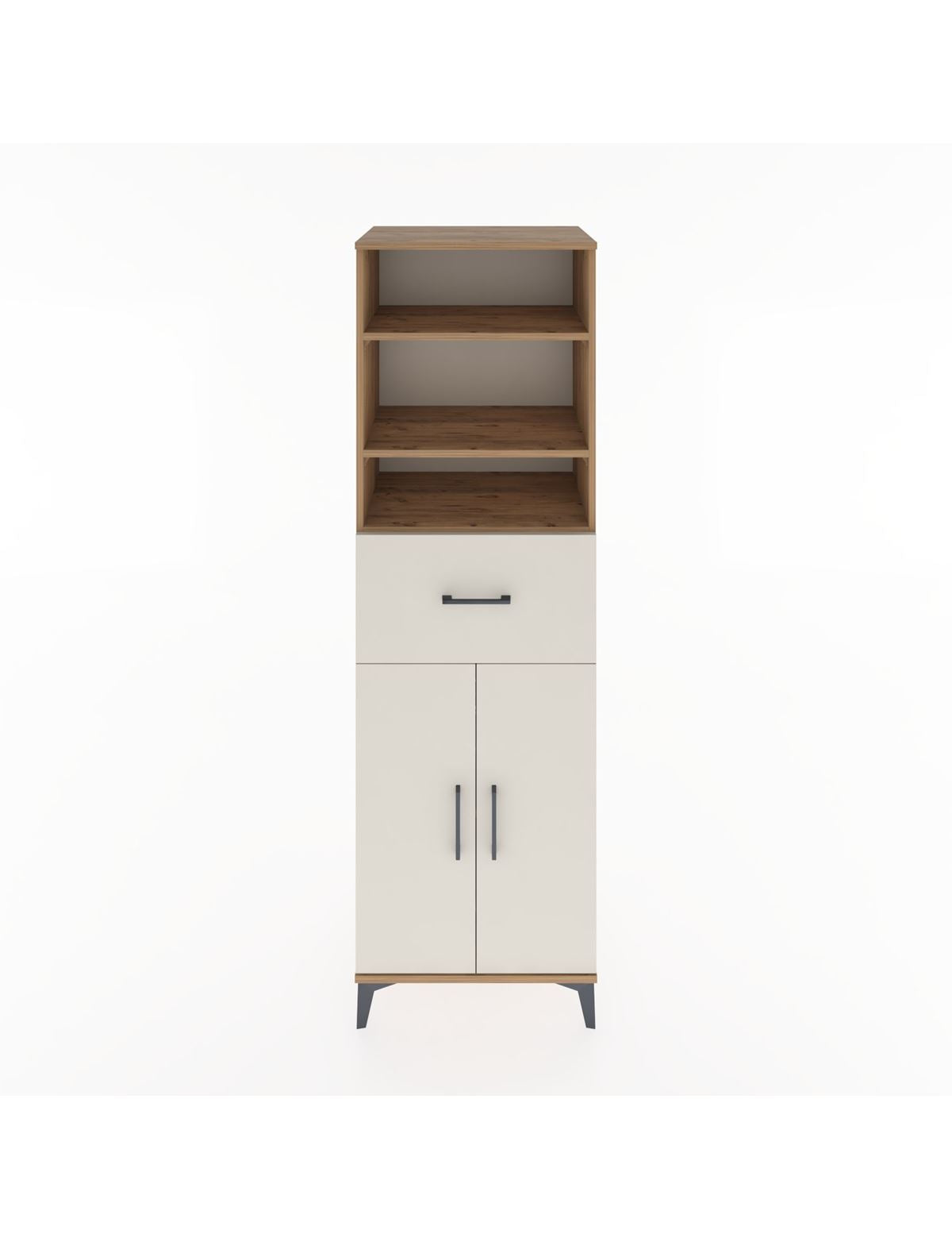 Hyperion Dolap 4 Raflı Tek Çekmeceli 2 Kapaklı 60x44x195 Çam-Aytaşı