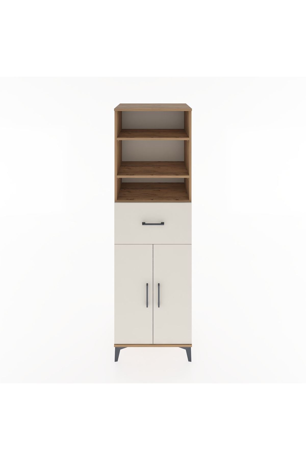 Hyperion Dolap 4 Raflı Tek Çekmeceli 2 Kapaklı 60x44x195 Çam-Aytaşı