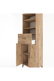 Hyperion Dolap 4 Raflı Tek Çekmeceli 2 Kapaklı 60x44x195 Çam-Çam