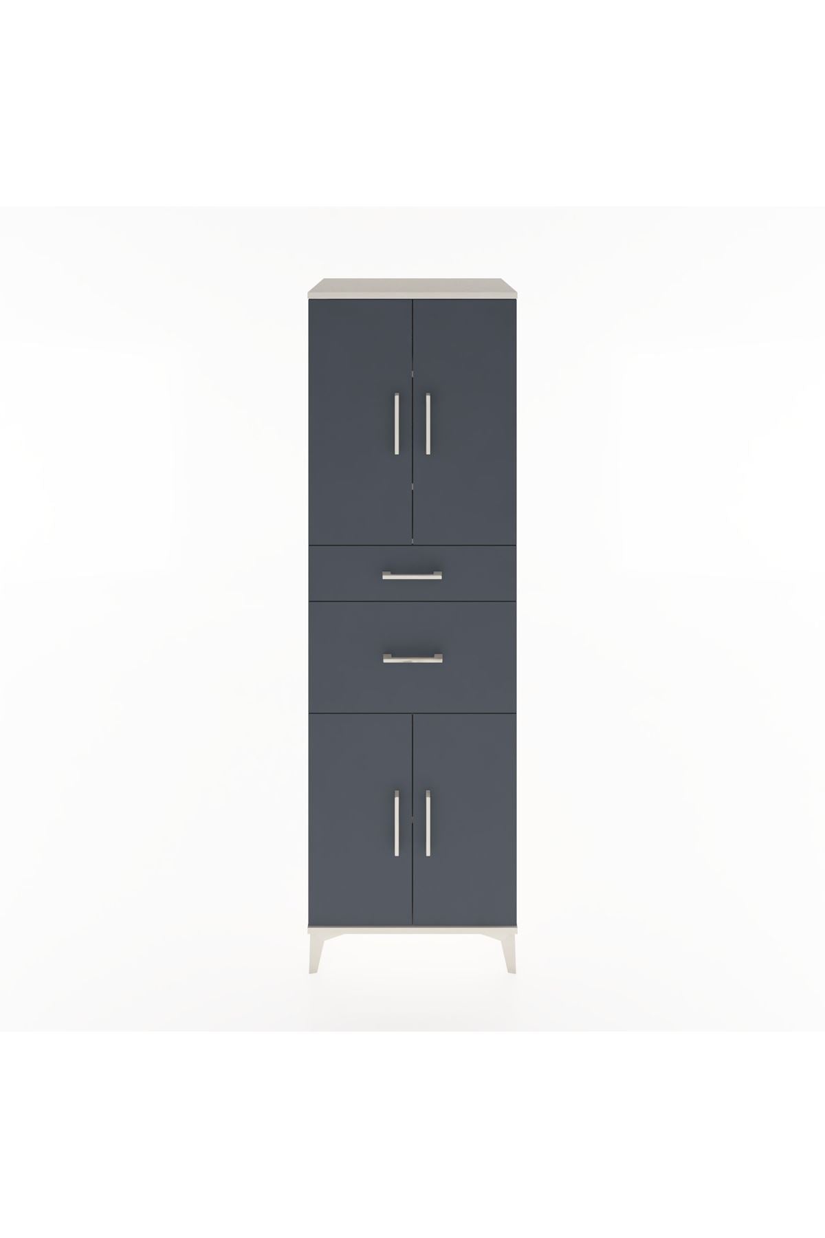 Hyperion Dolap 4 Raflı 2 Çekmeceli 4 Kapaklı 60x44x195 Aytaşı-Antrasit
