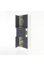 Hyperion Dolap 4 Raflı 2 Çekmeceli 4 Kapaklı 60x44x195 Aytaşı-Antrasit