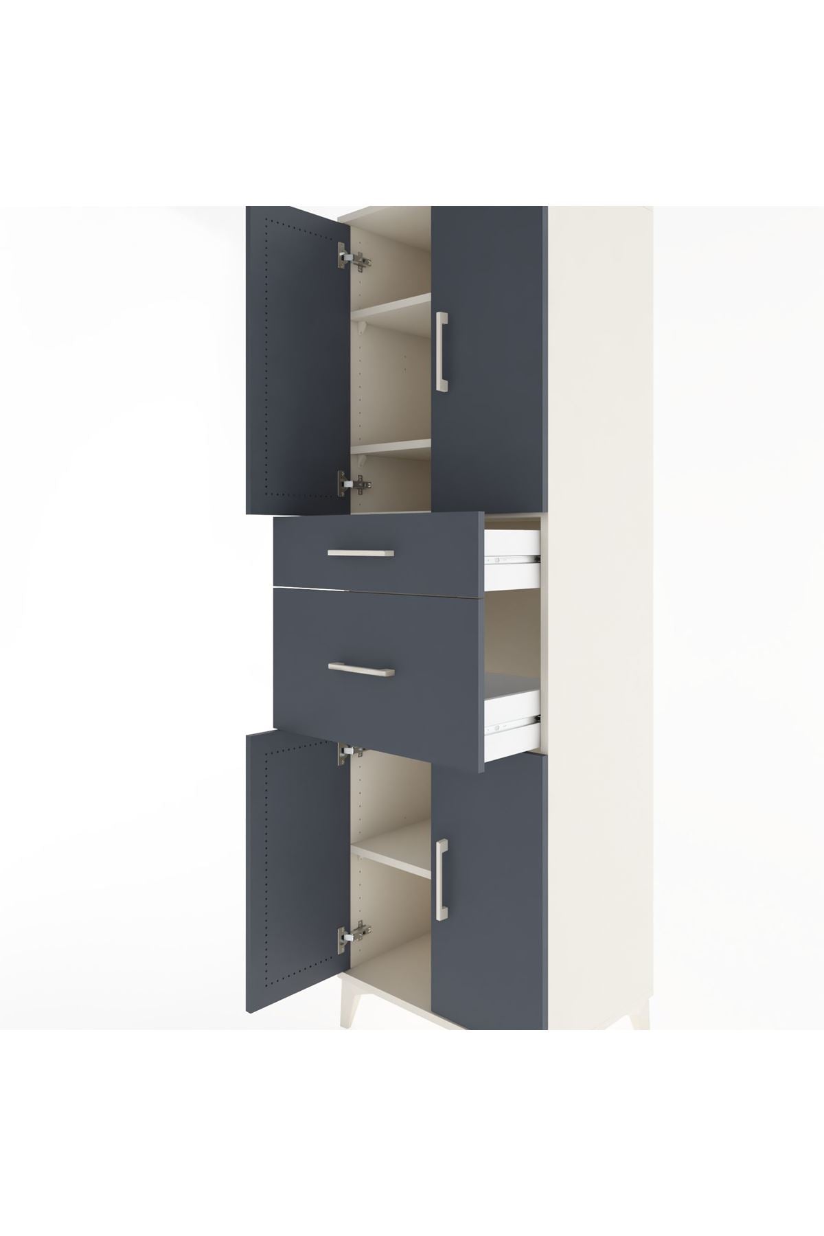 Hyperion Dolap 4 Raflı 2 Çekmeceli 4 Kapaklı 60x44x195 Aytaşı-Antrasit