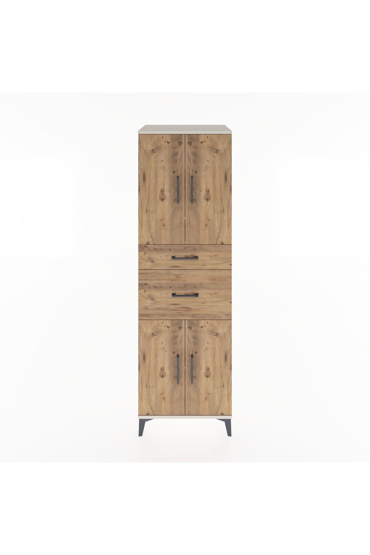 Hyperion Dolap 4 Raflı 2 Çekmeceli 4 Kapaklı 60x44x195 Aytaşı-Çam