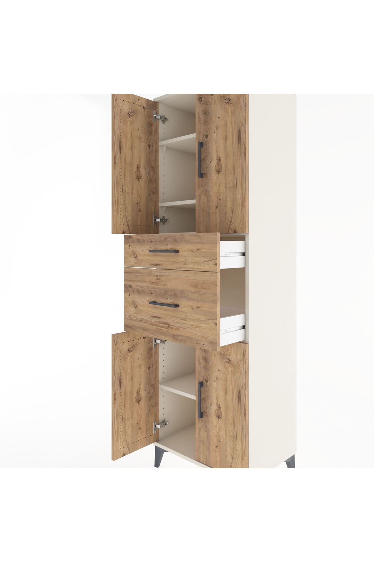 Hyperion Dolap 4 Raflı 2 Çekmeceli 4 Kapaklı 60x44x195 Aytaşı-Çam