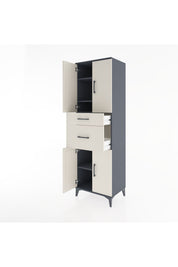 Hyperion Dolap 4 Raflı 2 Çekmeceli 4 Kapaklı 60x44x195 Antrasit-Aytaşı