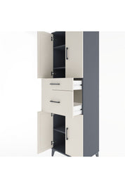 Hyperion Dolap 4 Raflı 2 Çekmeceli 4 Kapaklı 60x44x195 Antrasit-Aytaşı