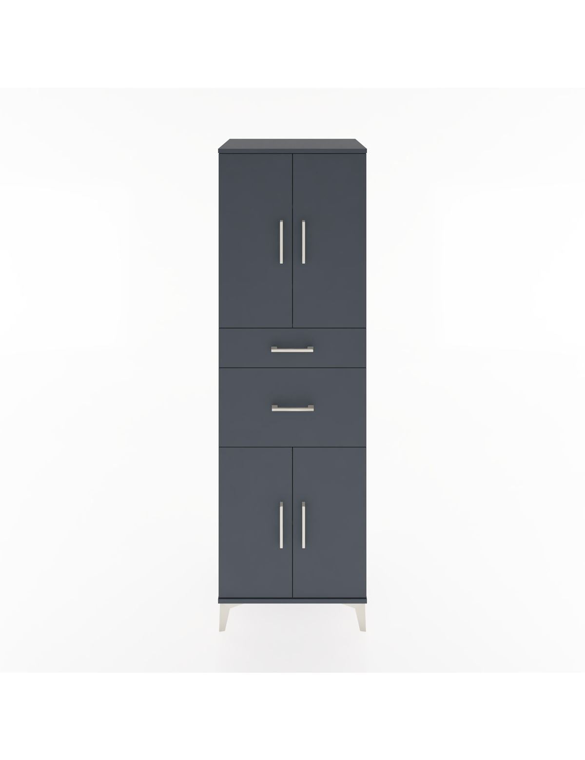 Hyperion Dolap 4 Raflı 2 Çekmeceli 4 Kapaklı 60x44x195 Antrasit-Antrasit