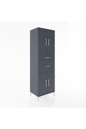 Hyperion Dolap 4 Raflı 2 Çekmeceli 4 Kapaklı 60x44x195 Antrasit-Antrasit