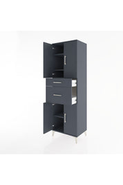 Hyperion Dolap 4 Raflı 2 Çekmeceli 4 Kapaklı 60x44x195 Antrasit-Antrasit
