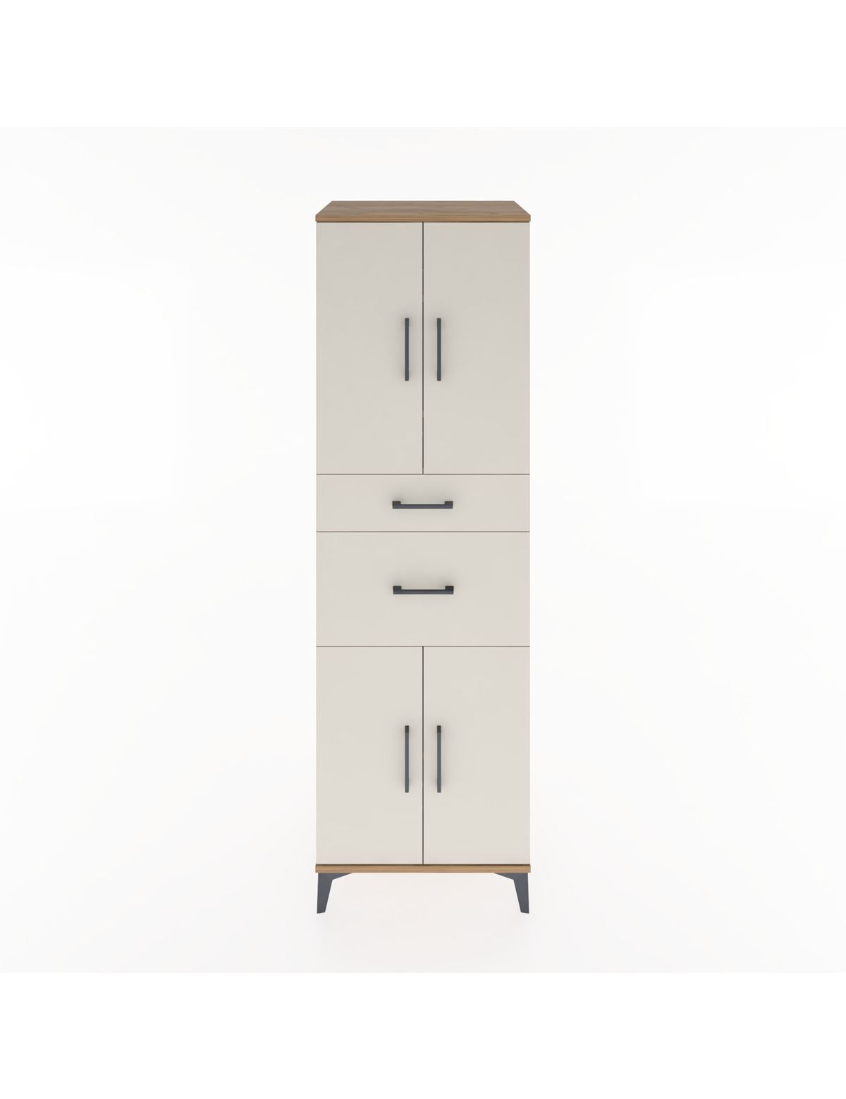 Hyperion Dolap 4 Raflı 2 Çekmeceli 4 Kapaklı 60x44x195 Çam-Aytaşı