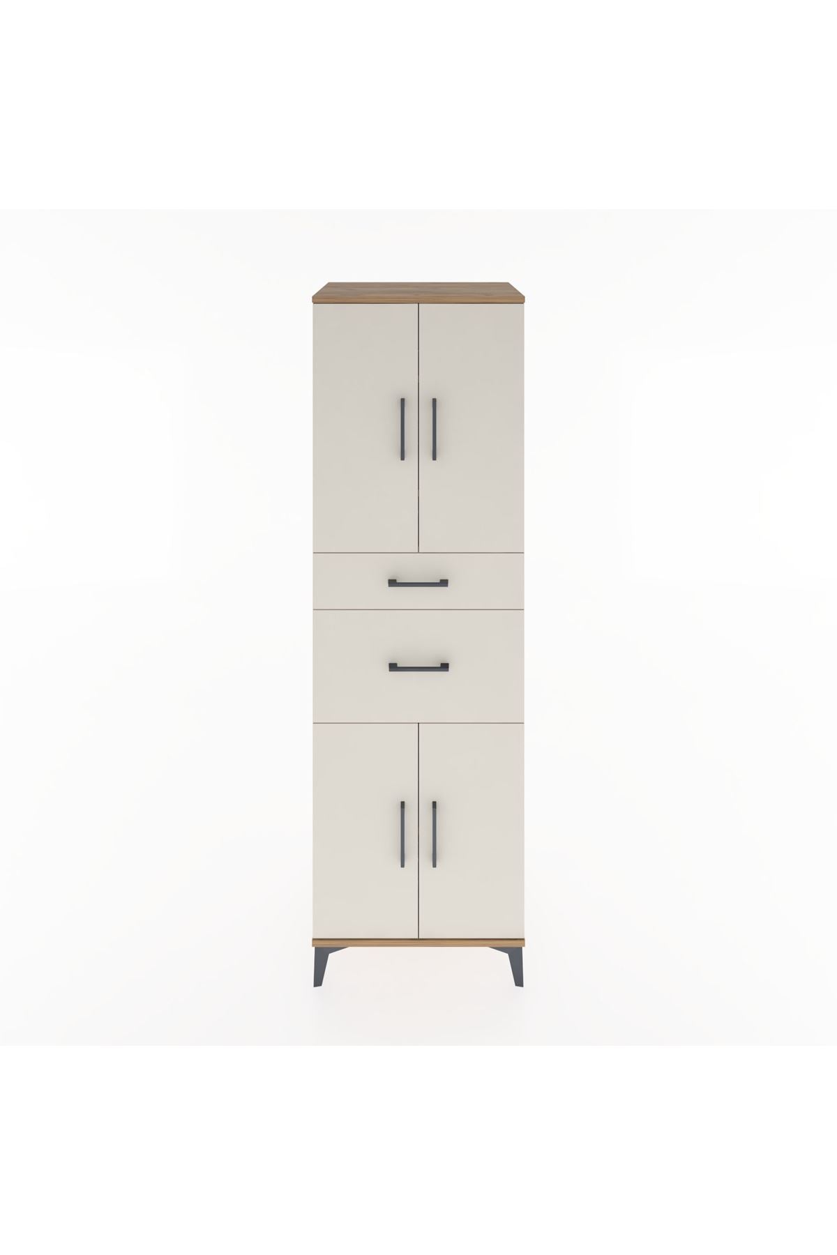 Hyperion Dolap 4 Raflı 2 Çekmeceli 4 Kapaklı 60x44x195 Çam-Aytaşı