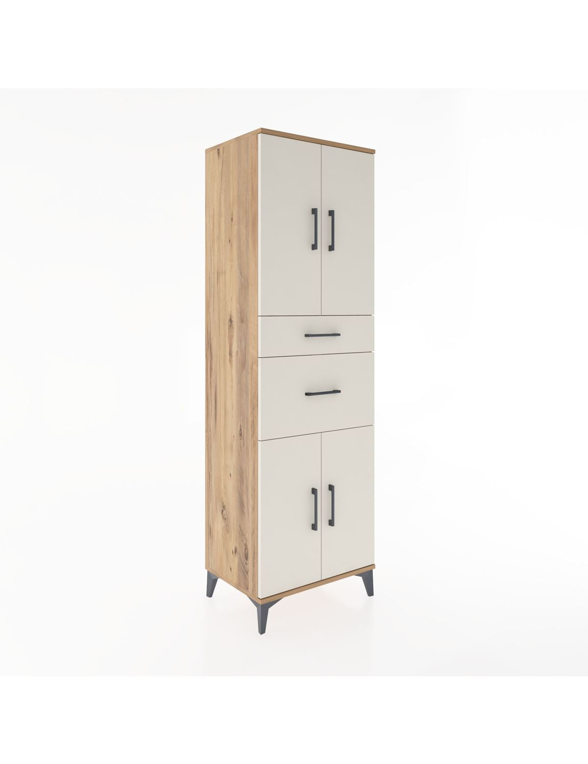 Hyperion Dolap 4 Raflı 2 Çekmeceli 4 Kapaklı 60x44x195 Çam-Aytaşı