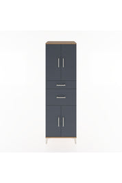 Hyperion Dolap 4 Raflı 2 Çekmeceli 4 Kapaklı 60x44x195 Çam-Antrasit