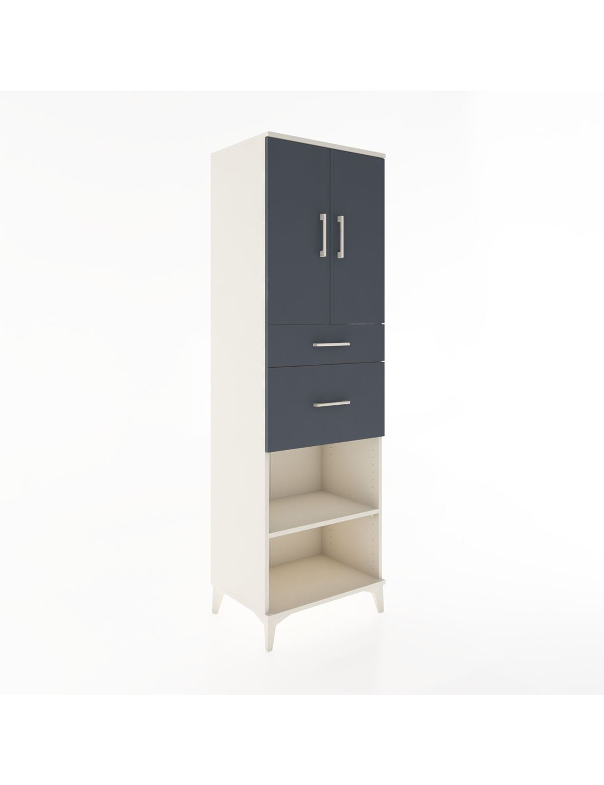 Hyperion Dolap 4 Raflı 2 Çekmeceli 2 Kapaklı 60x44x195 Aytaşı-Antrasit