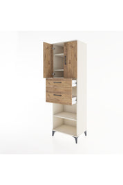 Hyperion Dolap 4 Raflı 2 Çekmeceli 2 Kapaklı 60x44x195 Aytaşı-Çam