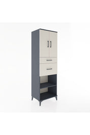 Hyperion Dolap 4 Raflı 2 Çekmeceli 2 Kapaklı 60x44x195 Antrasit-Aytaşı